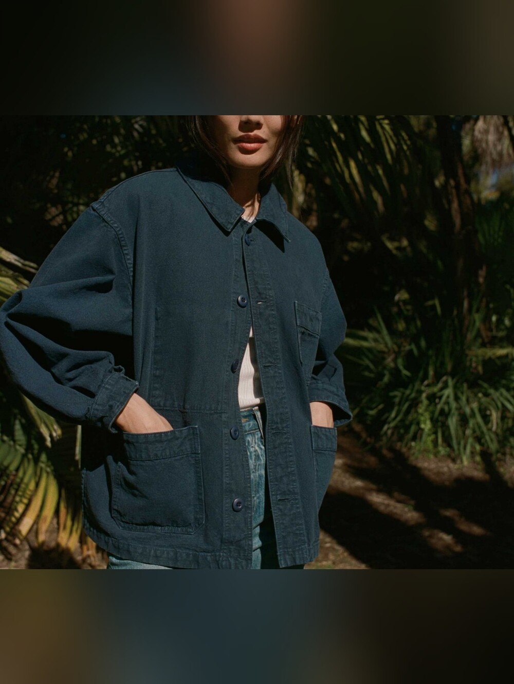 Doen Carmel Jacket in adriatic, xsmall navy blue canvas utility chore coat